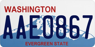 WA license plate AAE0867