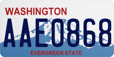 WA license plate AAE0868