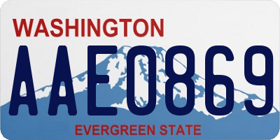 WA license plate AAE0869