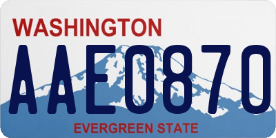 WA license plate AAE0870