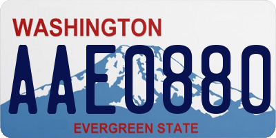 WA license plate AAE0880