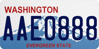 WA license plate AAE0888