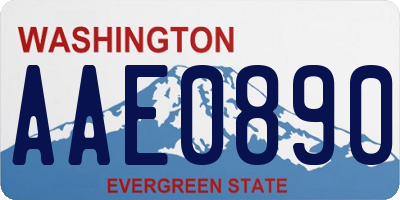 WA license plate AAE0890