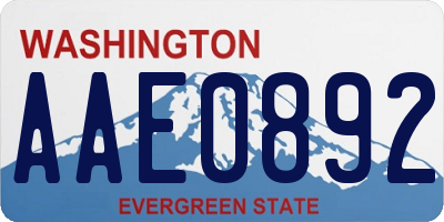 WA license plate AAE0892