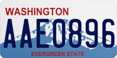 WA license plate AAE0896