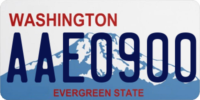 WA license plate AAE0900