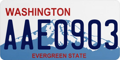 WA license plate AAE0903