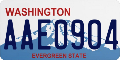 WA license plate AAE0904