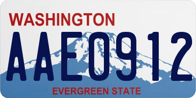 WA license plate AAE0912