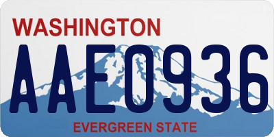 WA license plate AAE0936