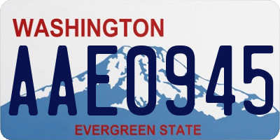 WA license plate AAE0945