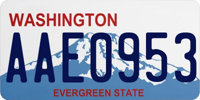 WA license plate AAE0953