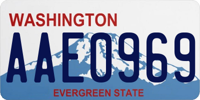 WA license plate AAE0969