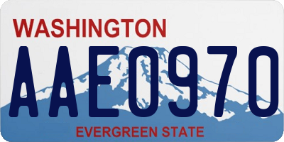 WA license plate AAE0970