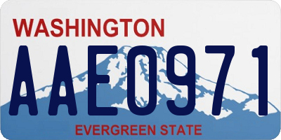 WA license plate AAE0971