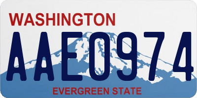 WA license plate AAE0974