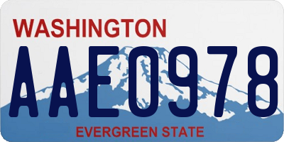 WA license plate AAE0978