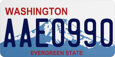 WA license plate AAE0990