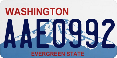 WA license plate AAE0992