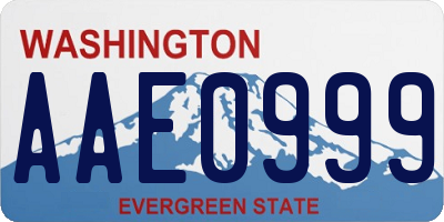 WA license plate AAE0999