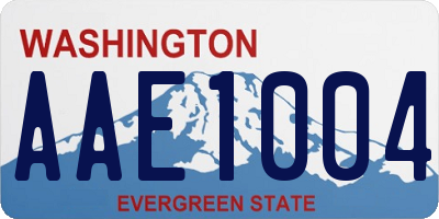 WA license plate AAE1004
