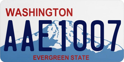 WA license plate AAE1007