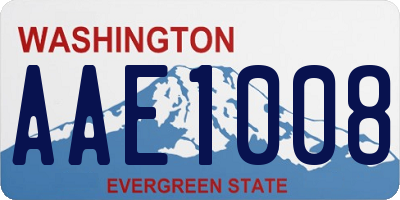 WA license plate AAE1008