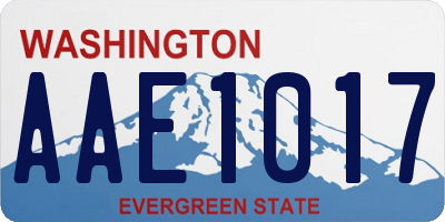 WA license plate AAE1017