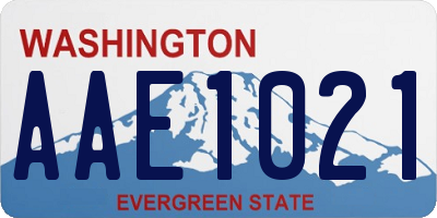 WA license plate AAE1021