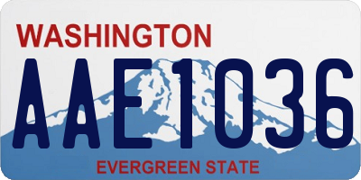 WA license plate AAE1036