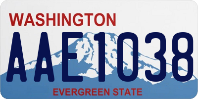 WA license plate AAE1038
