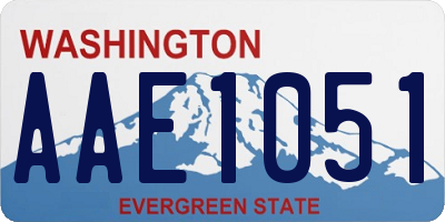 WA license plate AAE1051