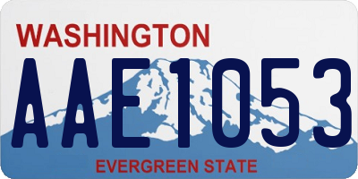WA license plate AAE1053