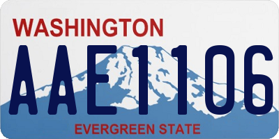 WA license plate AAE1106