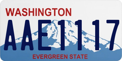 WA license plate AAE1117