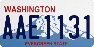 WA license plate AAE1131