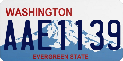 WA license plate AAE1139