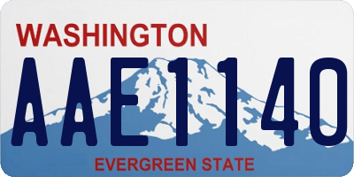 WA license plate AAE1140