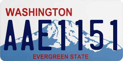WA license plate AAE1151