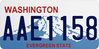 WA license plate AAE1158