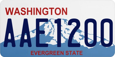 WA license plate AAE1200