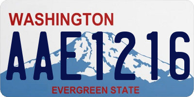 WA license plate AAE1216