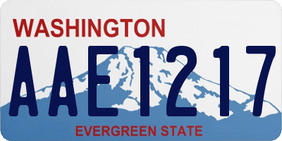 WA license plate AAE1217