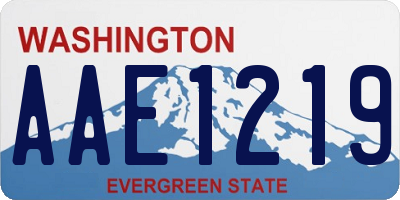 WA license plate AAE1219