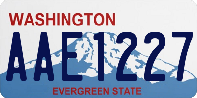 WA license plate AAE1227