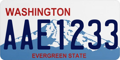 WA license plate AAE1233