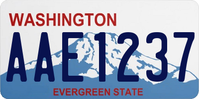 WA license plate AAE1237