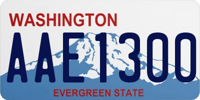 WA license plate AAE1300