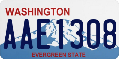 WA license plate AAE1308