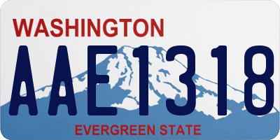 WA license plate AAE1318